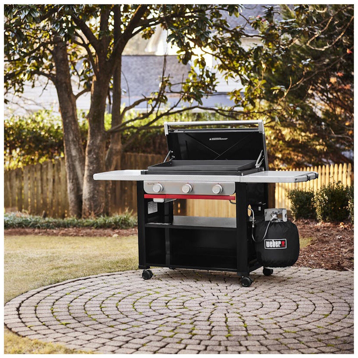 Weber Slate Three Burner Griddle 76cm LPG - Carbon Steel Cooktop - Snap-Jet Ignition - 1500421