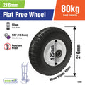 Easyroll 5/8 Inch 250 x 4 Flat Free Wheel - Steel Hub - Puncture Proof - SuperSaverAU - view 2