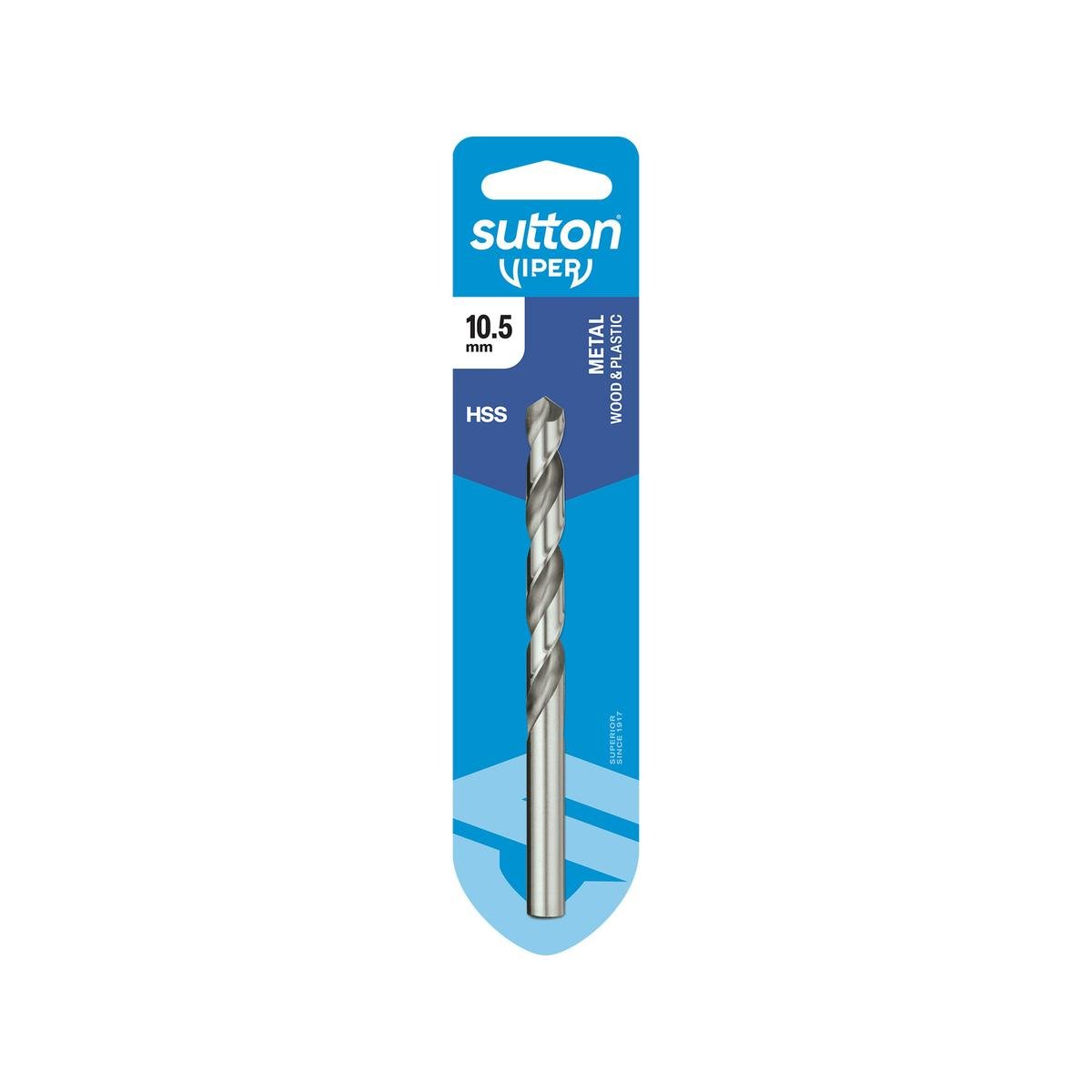 Sutton Tools 10 5mm Viper Jobber Drill Bit - High Speed Steel - Precision Drilling