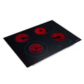 Brohn 70cm Ceramic Cooktop - Black Glass, 4 Zones with Dual Zone, Touch Control, Overflow Detection - 2KC472