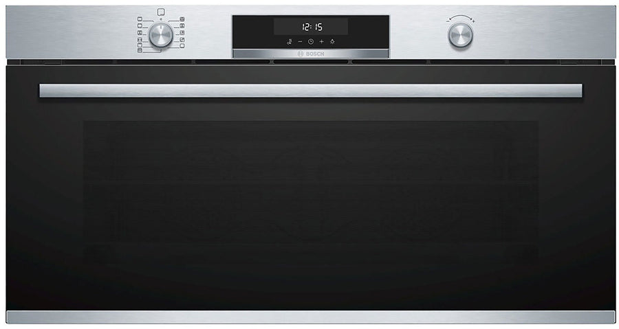 Bosch 90cm Series 6 Pyrolytic Built-In Oven - 85L Stainless Steel - Hot Air and Rapid Heat-Up - VBC578FS0