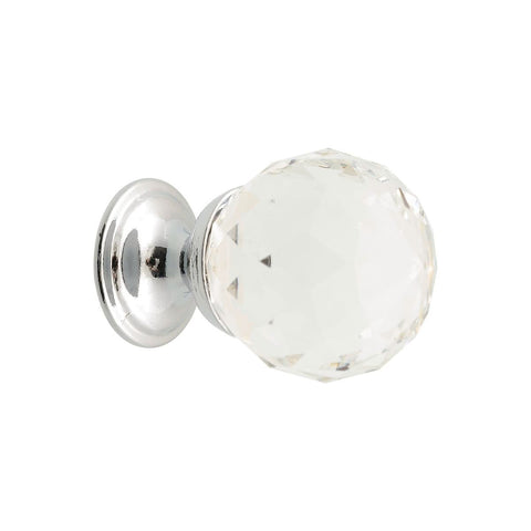 Prestige Glass Knob - 25mm - Chrome Plated - Contemporary Design - SuperSaverAU - view 1