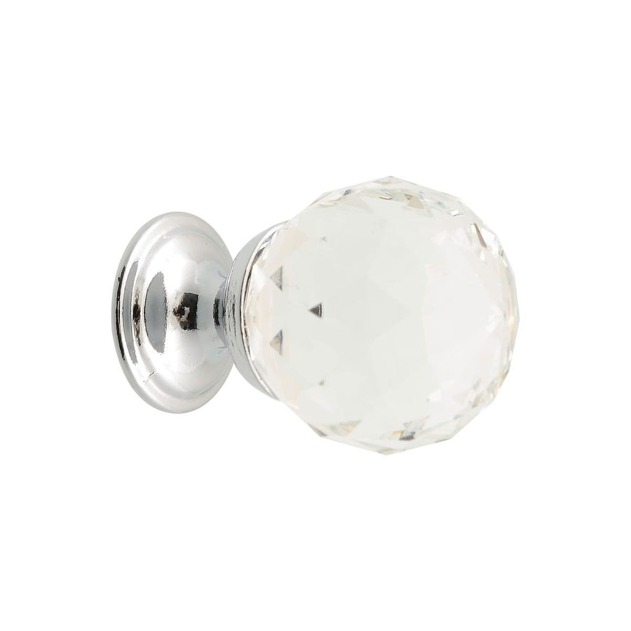 Prestige Glass Knob - 25mm - Chrome Plated - Contemporary Design - SuperSaverAU - view 1