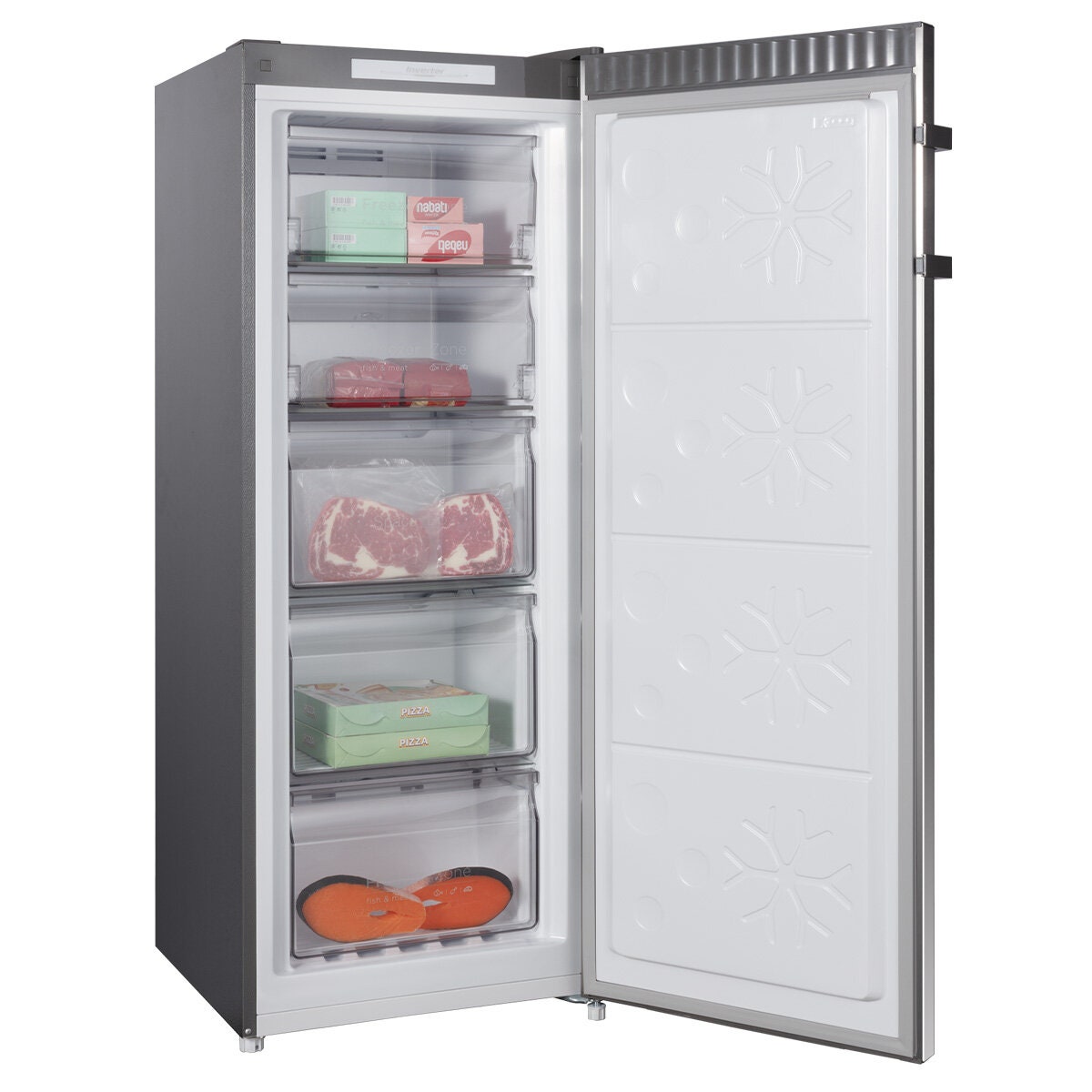 CHiQ 166L Hybrid Upright Freezer - Stainless Steel, Frost Free, Multi Air Flow, Reversible Door - CSH165NSS