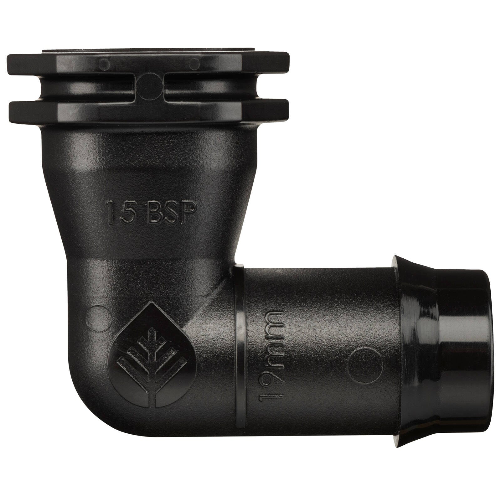 Pope 19mm Barbed x 15mm BSP Female Threaded Elbow - Black Poly, 1000kPa