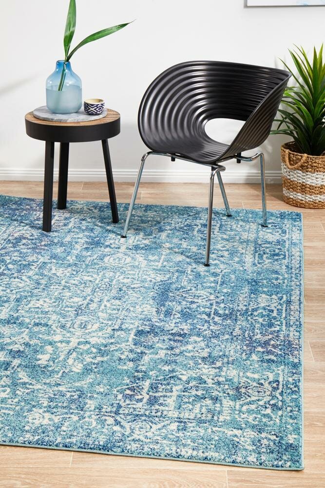 Rug Culture Evoke Medium Blue Polypropylene Rug 230x160cm - 10mm Pile - EVO253BLUE230X160