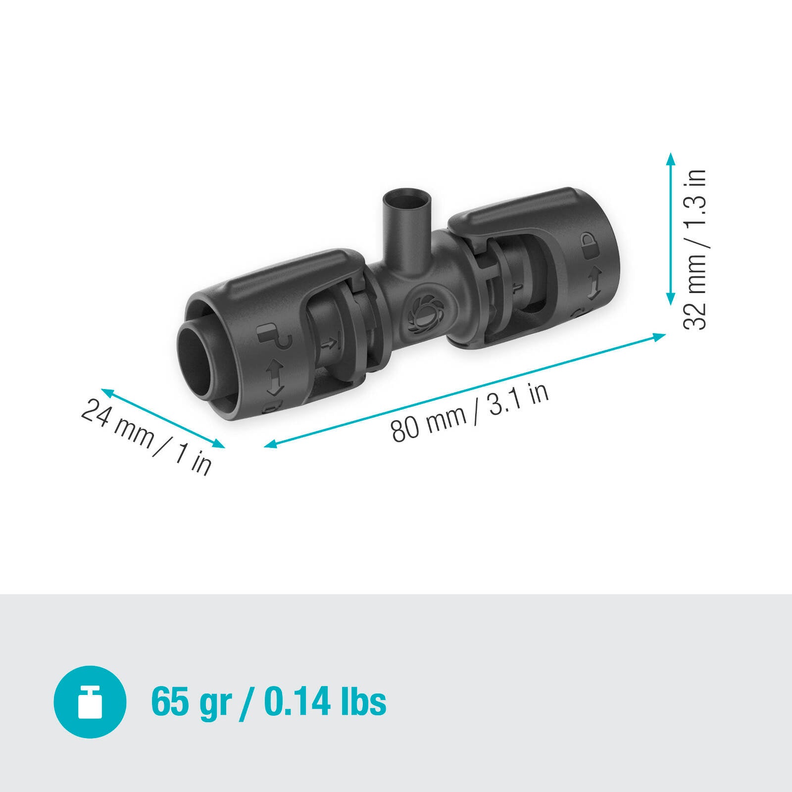 GARDENA 13mm Micro Irrigation T-Joint for Spray Nozzles - 5 Pack
