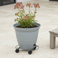 Eden 35cm Heavy Duty Round Pot Plant Trolley Black 60kg