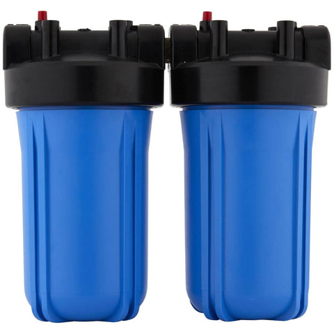 Stefani Twin Whole House 10 Inch Filter System - Sediment and Carbon Block, 38 to 40L/min - WHF-T10-LF