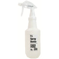 All Set Plastic Spray Bottle 1L - Adjustable Nozzle Trigger Spray, White