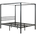 Zinus Patricia Double Metal Canopy Bed Frame - Black, Steel, Slat Support, 250kg Capacity - AU-CPBF-D