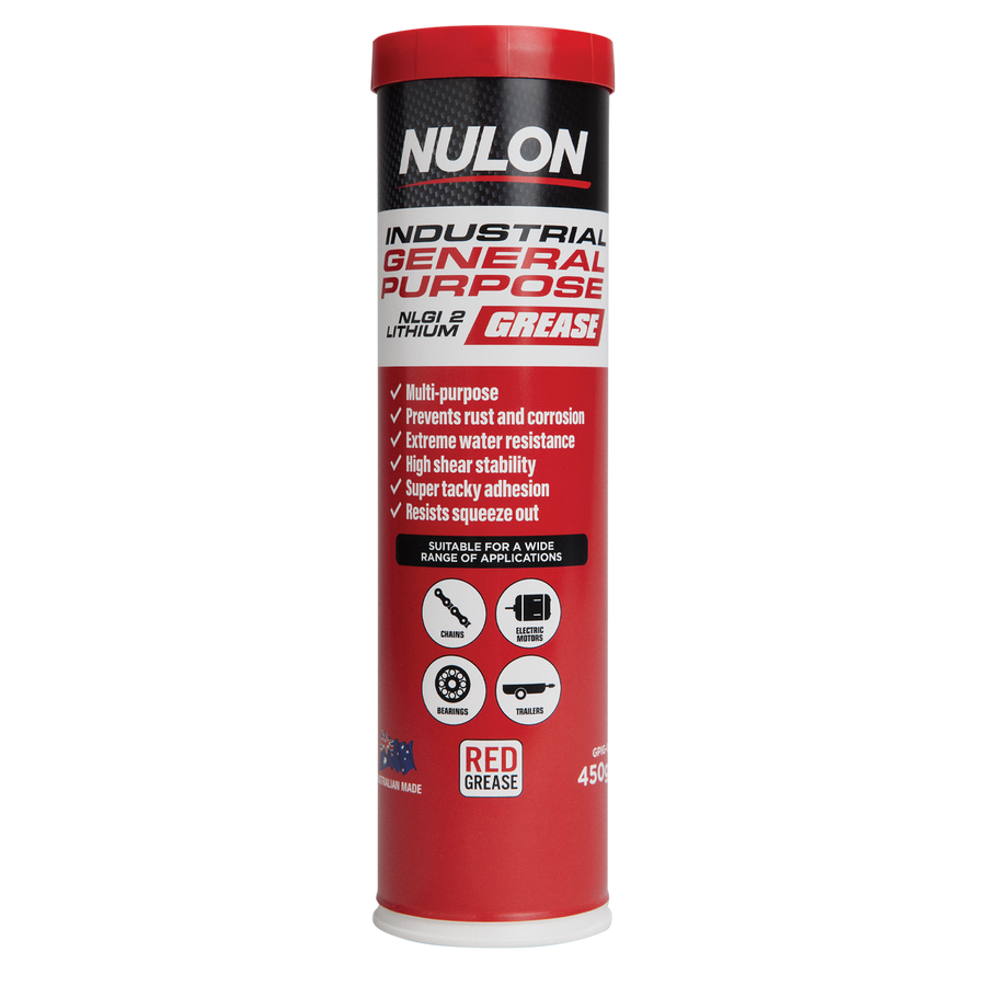 Nulon Industrial General Purpose Grease - 450gm - NLGI 2 Lithium Red - Water-Resistant - SuperSaverAU - view 1