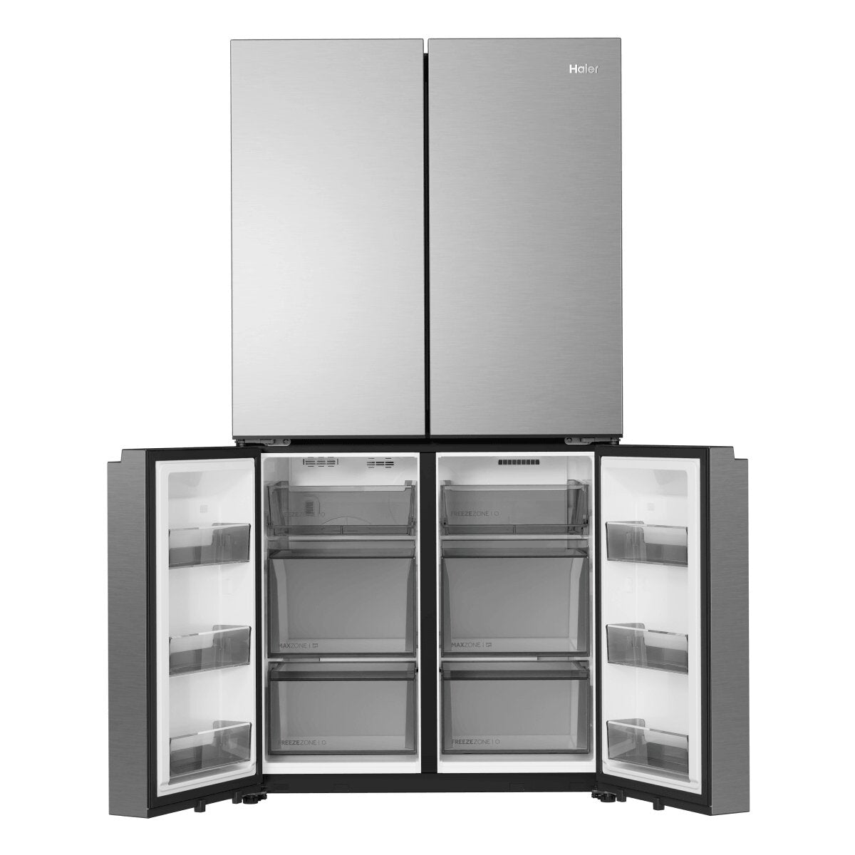 Haier 682L Quad Door Fridge Freezer - Satina - 5 Star Energy Rating - Wi-Fi - HRF690YS