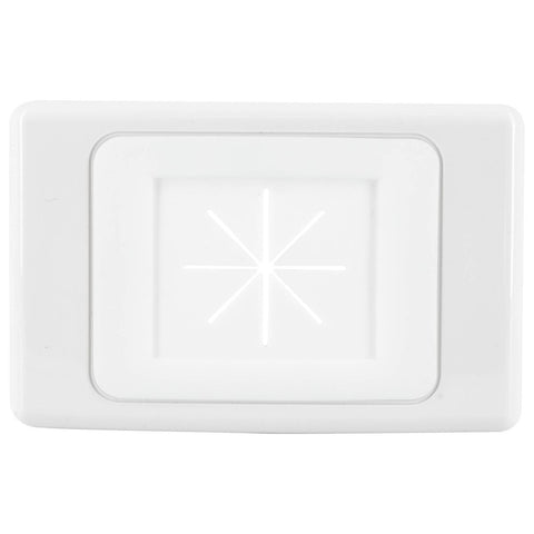 Deta Heavy Duty Rubber Brush Plate - 13mm x 75mm x 115mm - White - Cable Management - SuperSaverAU - view 1