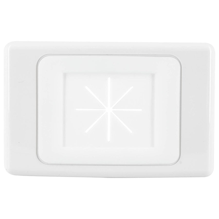 Deta Heavy Duty Rubber Brush Plate - 13mm x 75mm x 115mm - White - Cable Management - SuperSaverAU - view 1