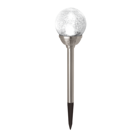 Solar Magic Led Crackle Ball - 11cm - Stainless Steel - Solar Powered - SuperSaverAU - view 1