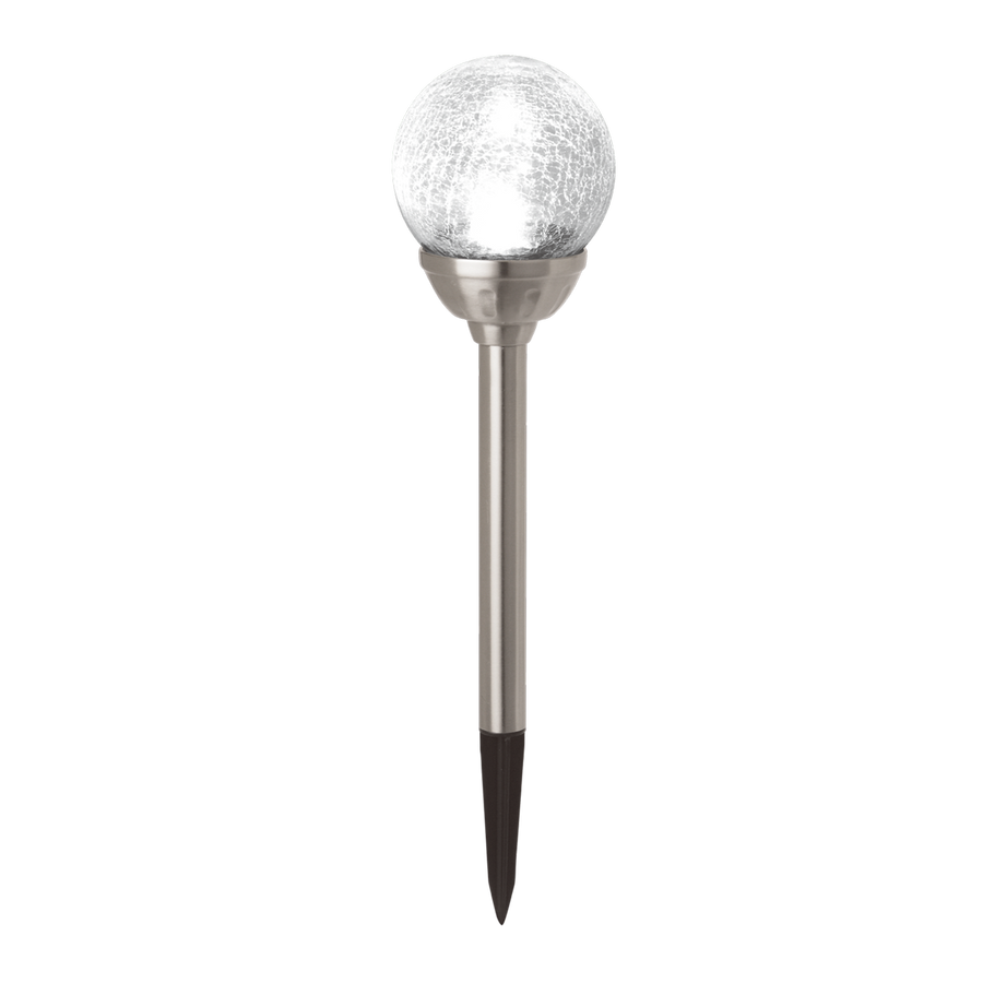 Solar Magic Led Crackle Ball - 11cm - Stainless Steel - Solar Powered - SuperSaverAU - view 1