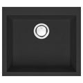 Artusi Granitek single bowl sink - Black granite and acrylic resin, no drainer - AGS571B