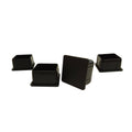 Surface Gard Black Square Plastic Chair Leg Tips - 4 Pack Floor Protectors