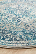 Rug Culture Babylon Medium Round Rug 200x200cm - Blue Polypropylene, Power Loomed - BLN-207-BLUE-200X200