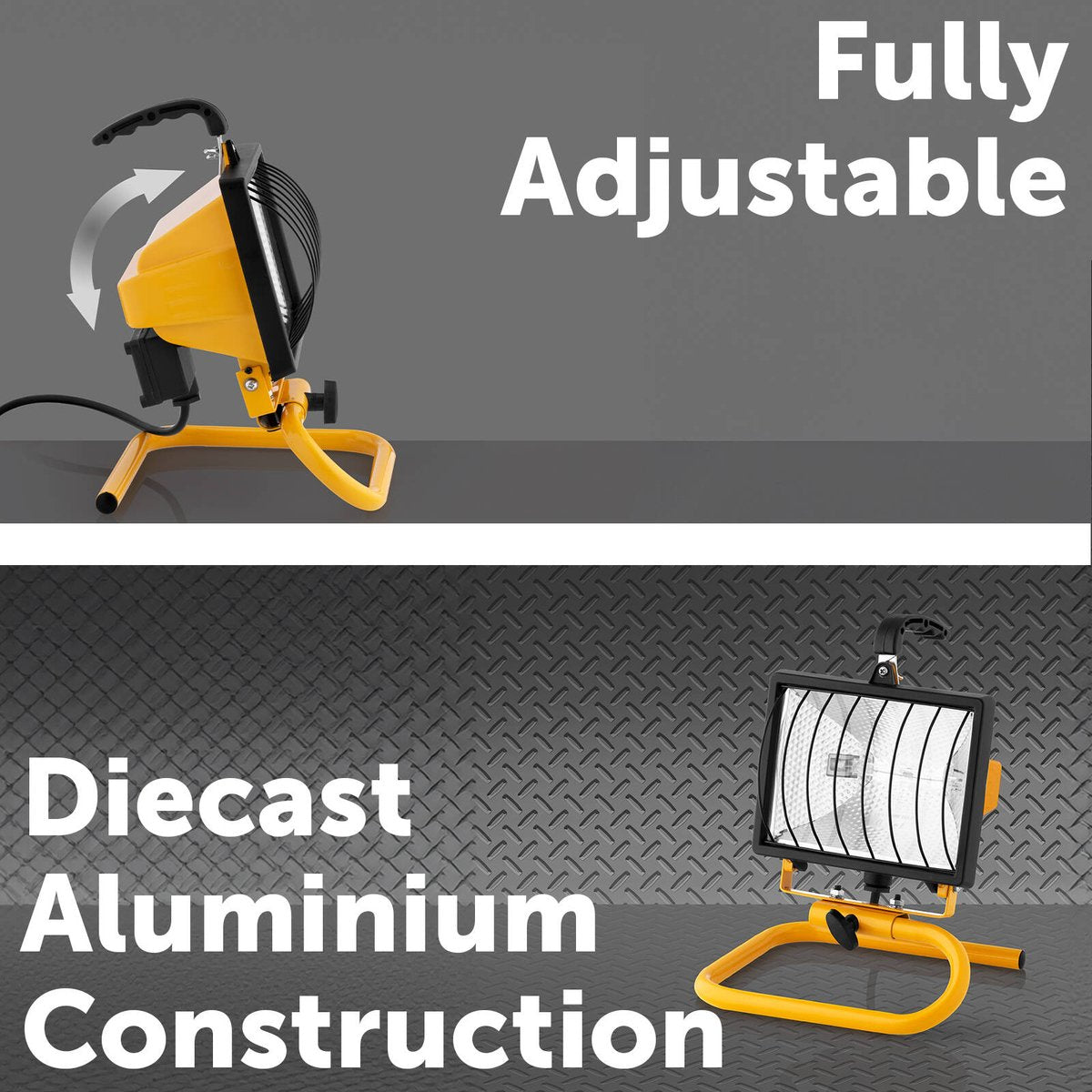 Arlec 500W Portable Halogen Worklight - Aluminium - Weather Resistant - Durable - SuperSaverAU - view 4