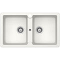 Abey Schock Typos Double Bowl Cristalite Plus Sink - Alpina White, Top or Undermount - TN200W