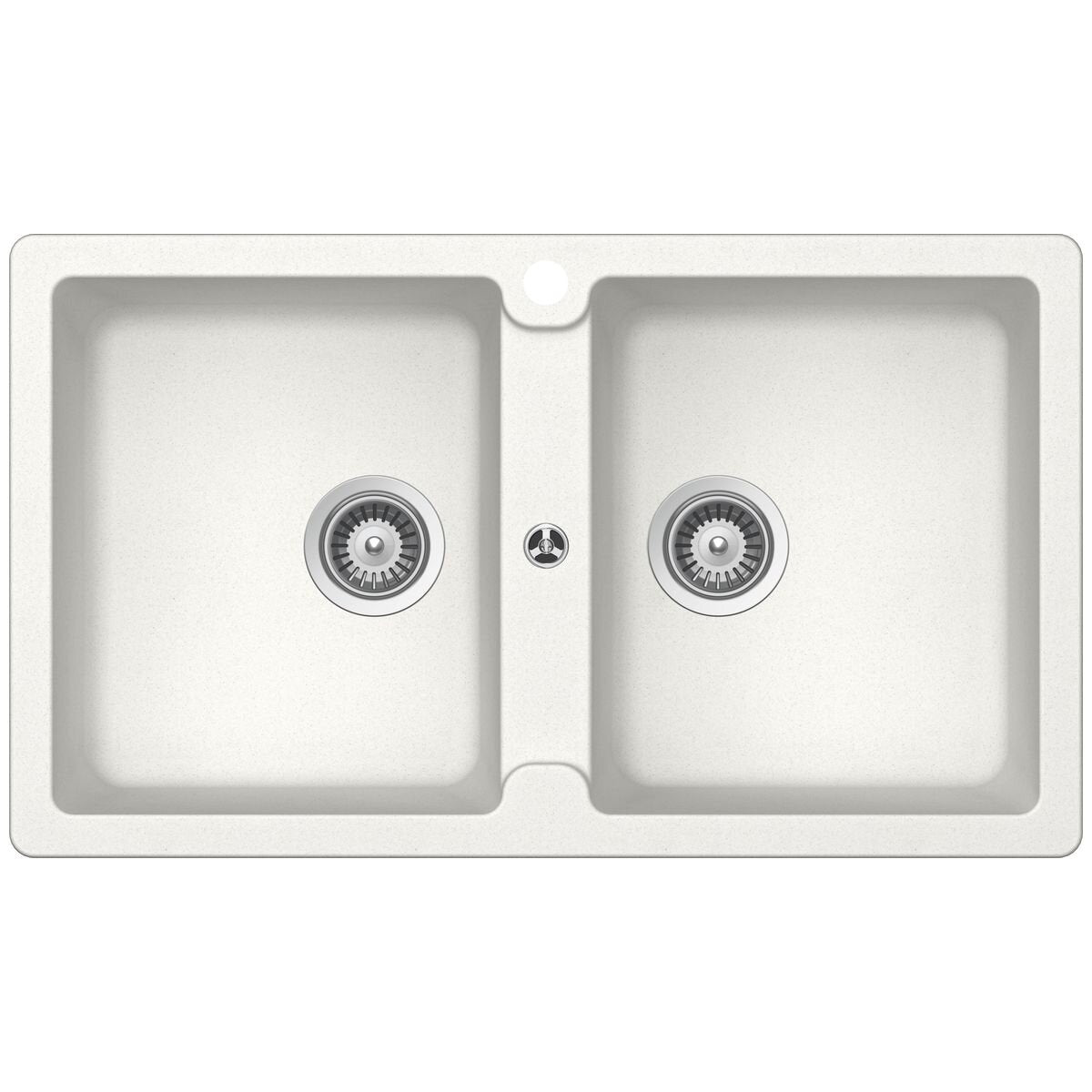 Abey Schock Typos Double Bowl Cristalite Plus Sink - Alpina White, Top or Undermount - TN200W