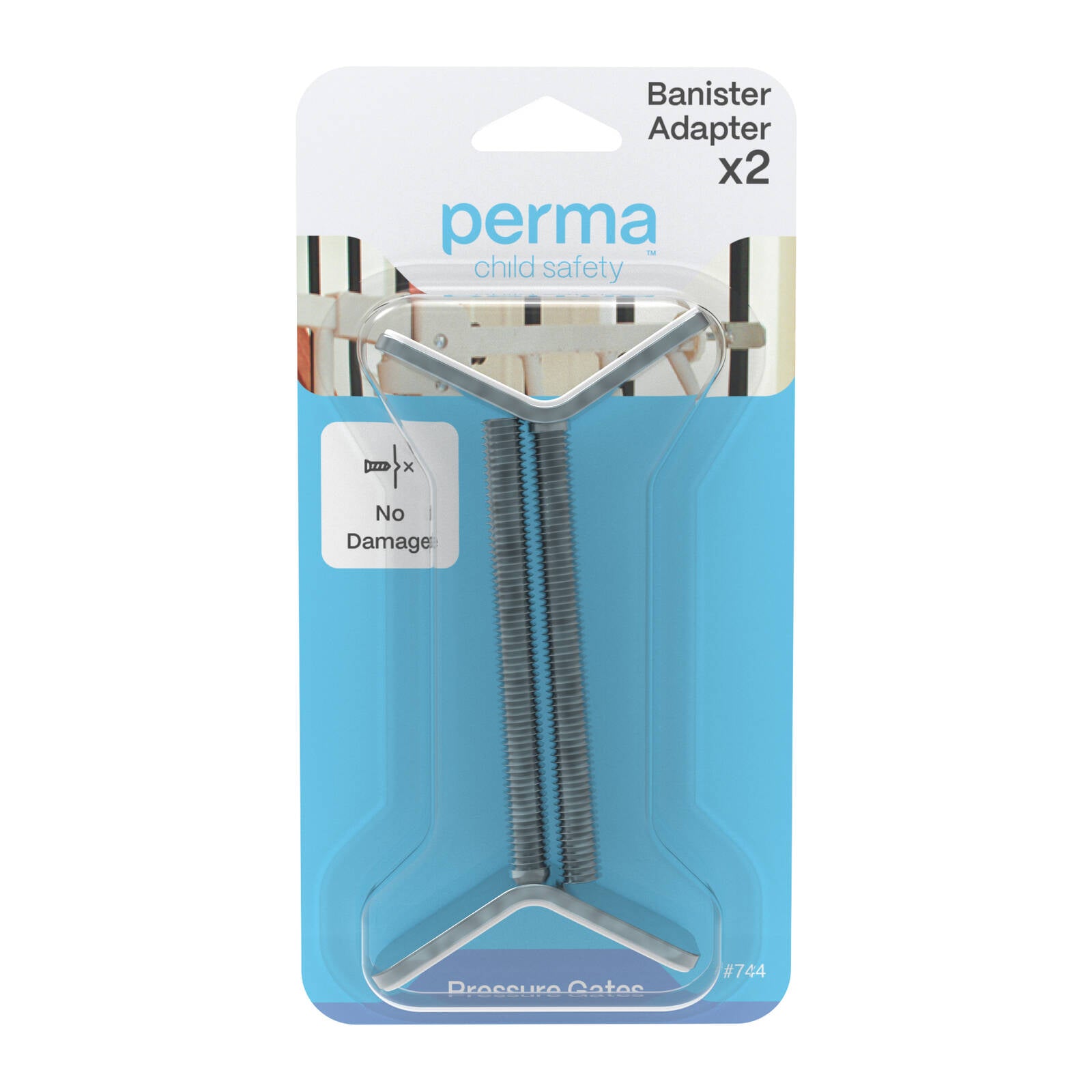 Perma Child Safety Bannister Adapter - 2 Pack, Steel Pressure Mount