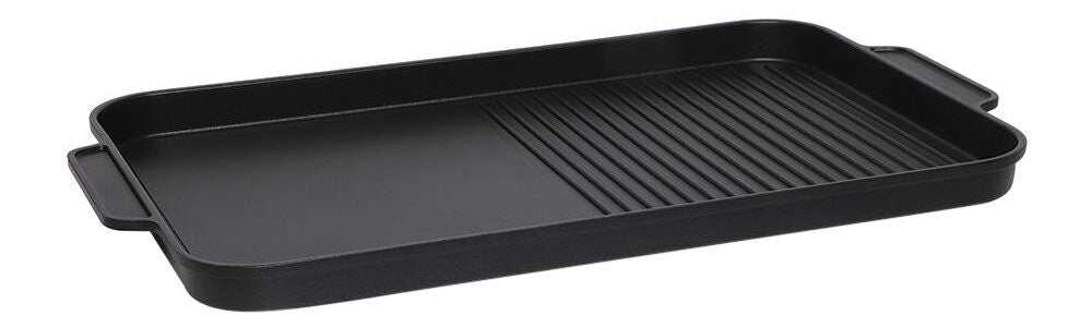 Stanley Rogers Giant Grill Plate - 44 x 27cm cooking area - induction and all cooktops - matte black - 42308