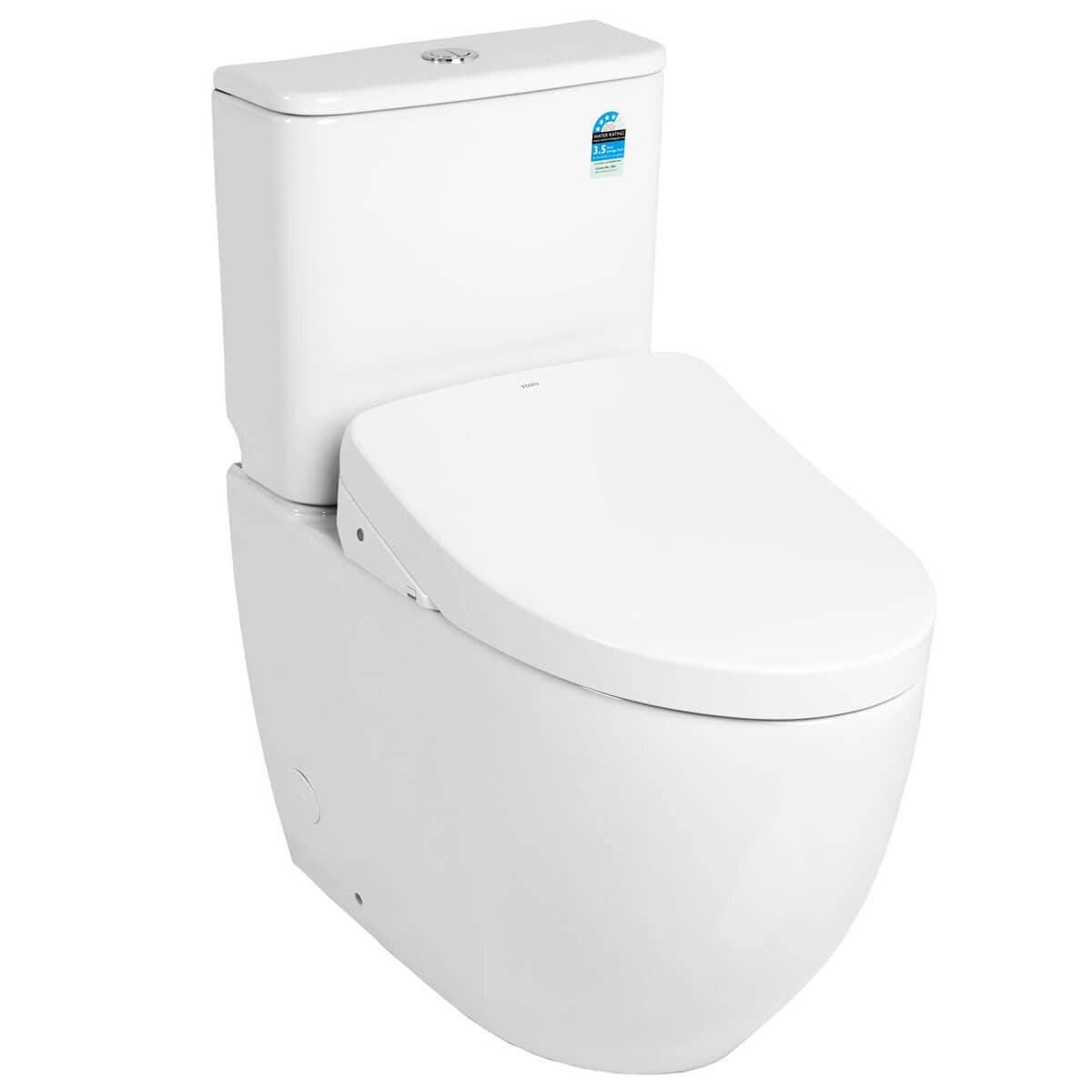 Toto Elong Back To Wall Smart Toilet Suite - Gloss White, S7 Washlet, Air-In Wonderwave, Auto Lid - ELONGBTWS7
