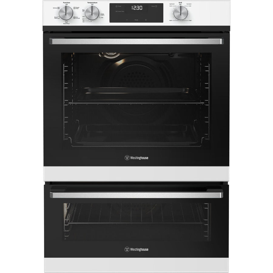 Westinghouse 60cm Multi-Function Oven with Separate Grill - White, Fast Heat Up, 80L Main Oven - WVE6565WD