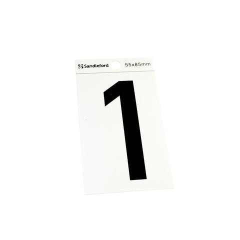 Sandleford Self Adhesive House Number 1 - 85mm Silver Black - SuperSaverAU - view 1