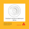 Sika SikaSeal Kitchen & Bathroom Silicone Sealant 300ml, White Mould Resistant