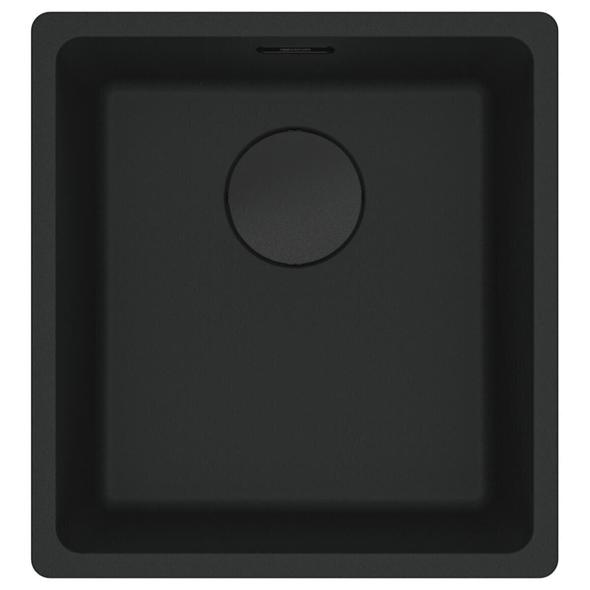 Franke Maris 370mm Single Bowl Flush Mount Sink - Matte Black, Extension Drainer - MRG210-37MB-FPC