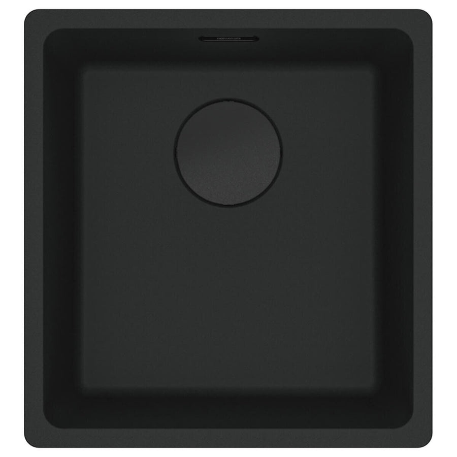 Franke Maris 370mm Single Bowl Flush Mount Sink - Matte Black, Extension Drainer - MRG210-37MB-FPC