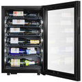 Little Cave 22 Bottle Label View Single Zone Compressor Wine Fridge - Black, UV-Resistant Door - LCLV22SB