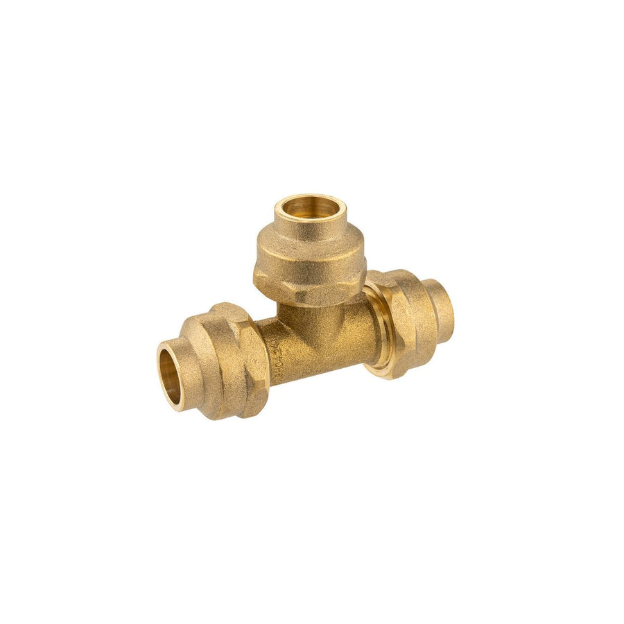 Brasshards Brass Flared Compression Tee 15fl x 15fl x 15fl - Lead Free - Durable - SuperSaverAU - view 1