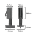 Rolltrak Sliding Screen Door Top Guide - 25mm x 42mm - Plastic - Adjustable - 2 Pack - SuperSaverAU - view 2