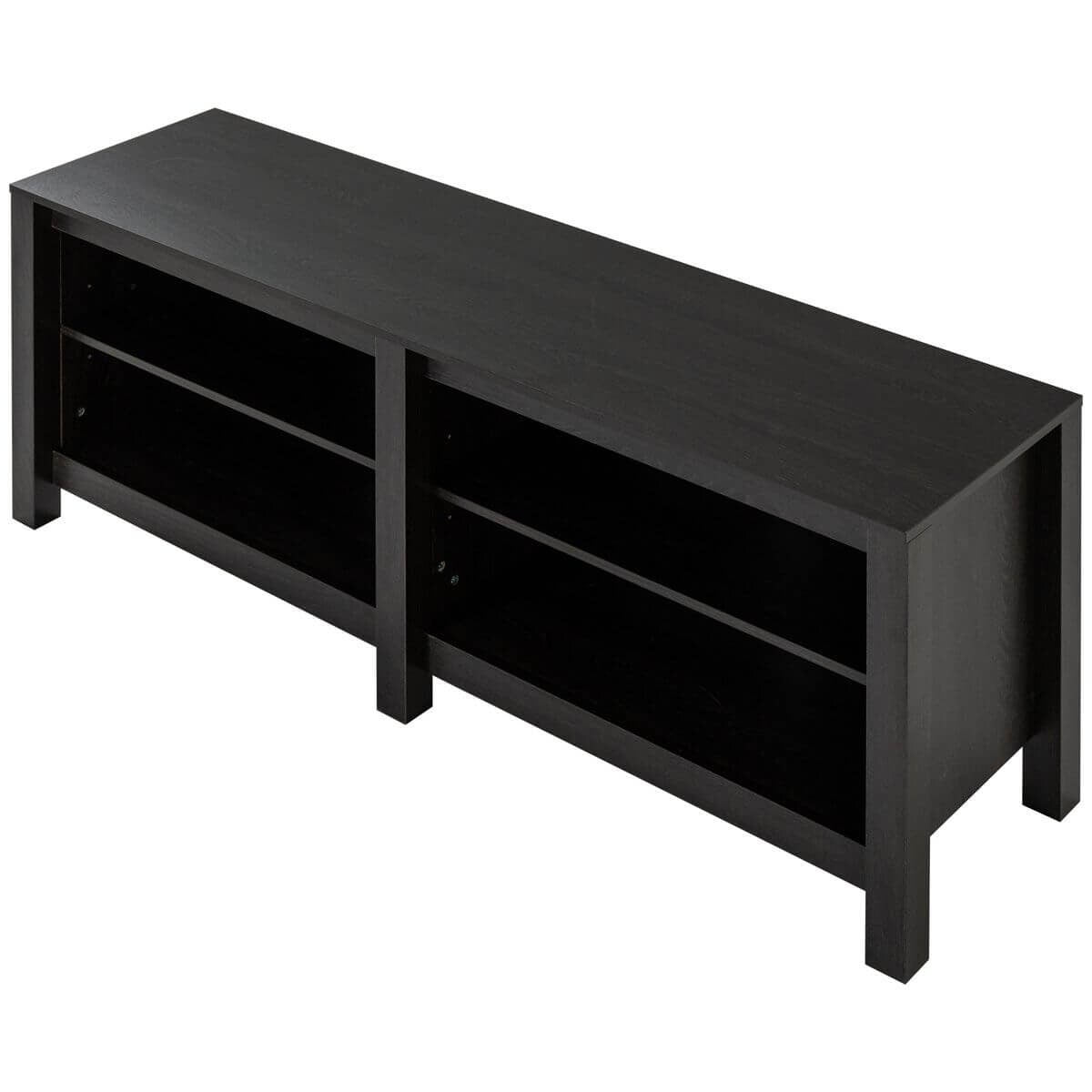 Zinus Camden 147cm TV Cabinet - Dark Brown - Open Shelving - Cord Ports - AU-UTOTV3-16E