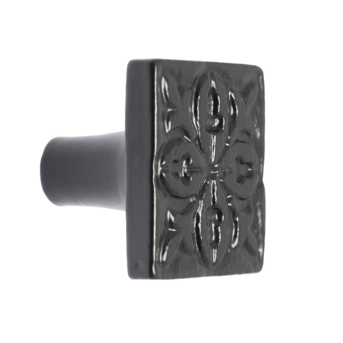 Lane Black Square Iron Knob - 32.78mm x 28.01mm x 32.78mm - Matte Black - SuperSaverAU - view 1