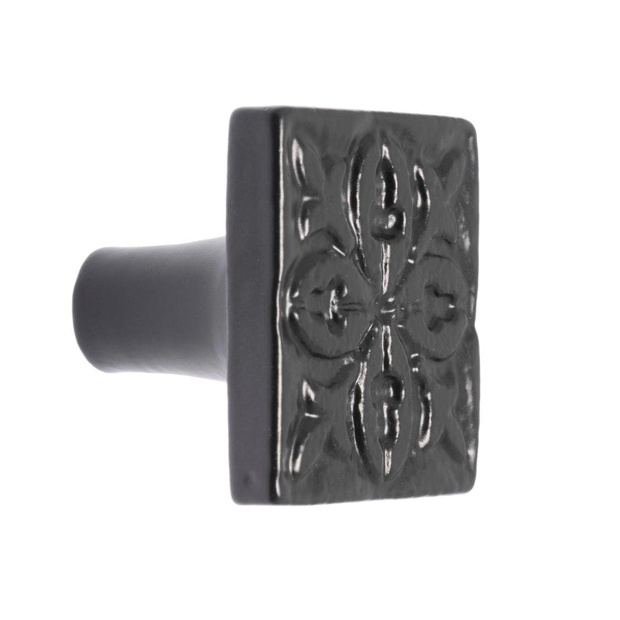 Lane Black Square Iron Knob - 32.78mm x 28.01mm x 32.78mm - Matte Black - SuperSaverAU - view 1