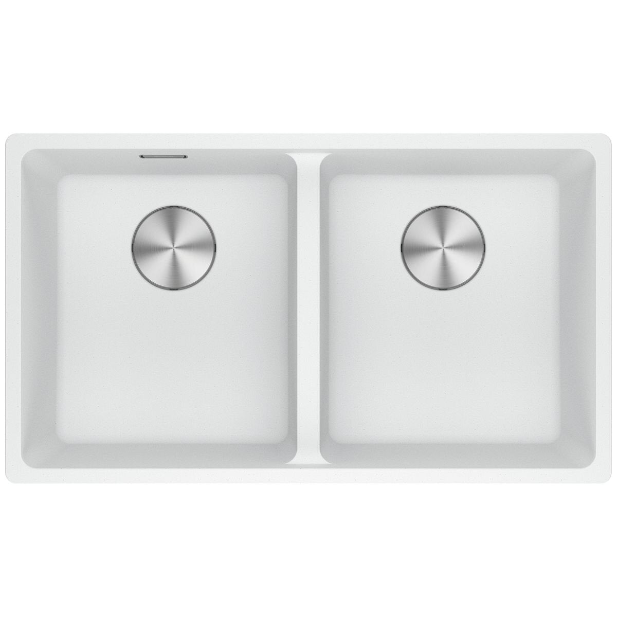 Franke Maris 350mm double bowl undermount sink - Polar White Fragranite - extension drainer - MRG120-35PW-FPC
