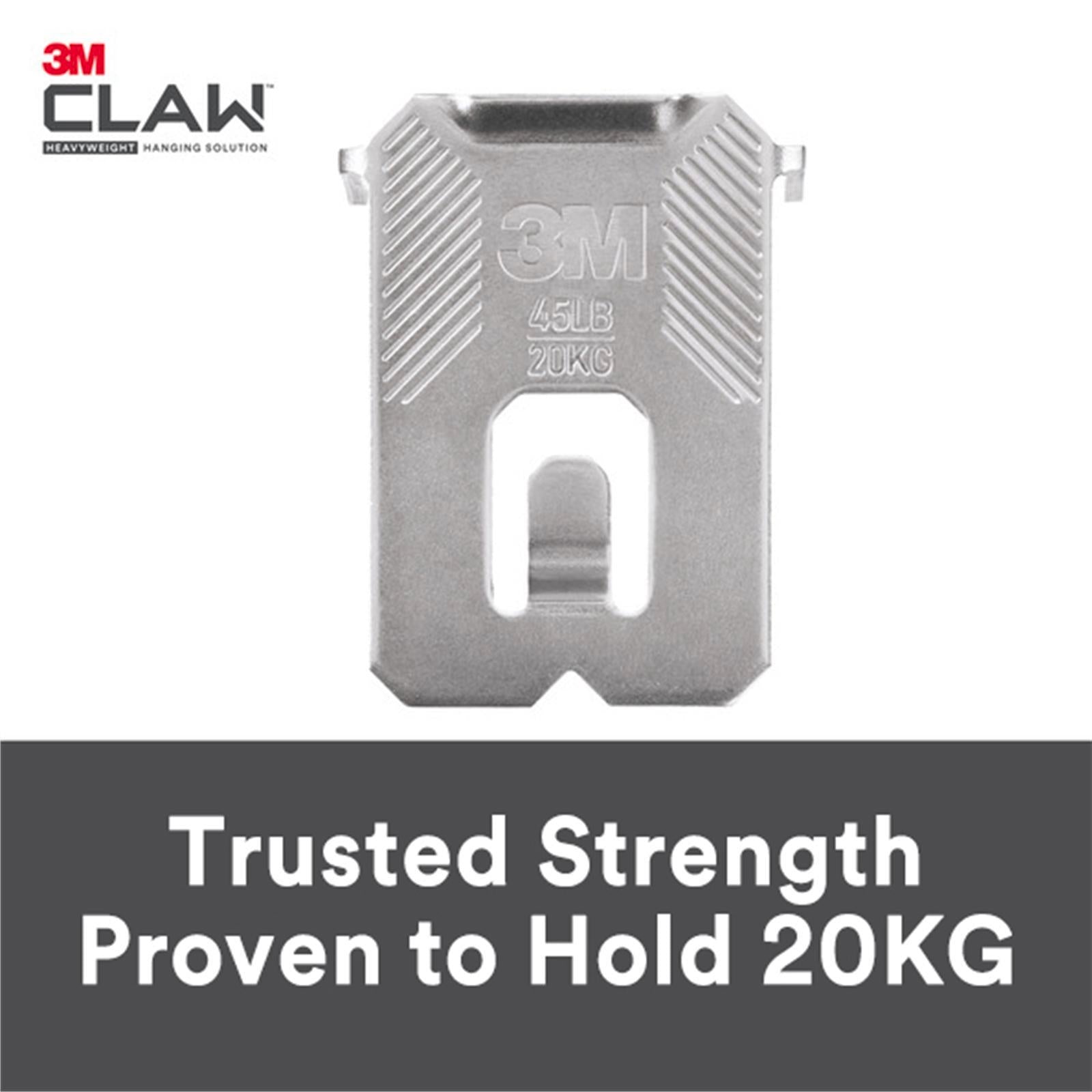 3M CLAW 20kg Heavyweight Picture Hanger - 3 Pack