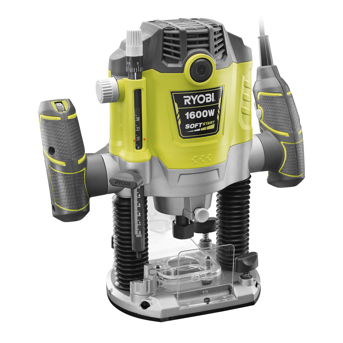 Ryobi Plunge Router 1600W 6.35mm-12.7mm Hypergreen-Precision Cutting - SuperSaverAU - view 1