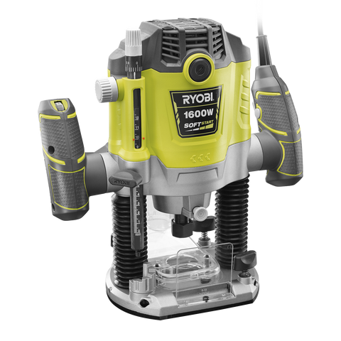 Ryobi Plunge Router 1600W 6.35mm-12.7mm Hypergreen-Precision Cutting - SuperSaverAU - view 1