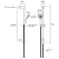 Rogerseller Tonic shower on integrated rail - 3-function hand piece, brass, Graphite finish - 3506003905