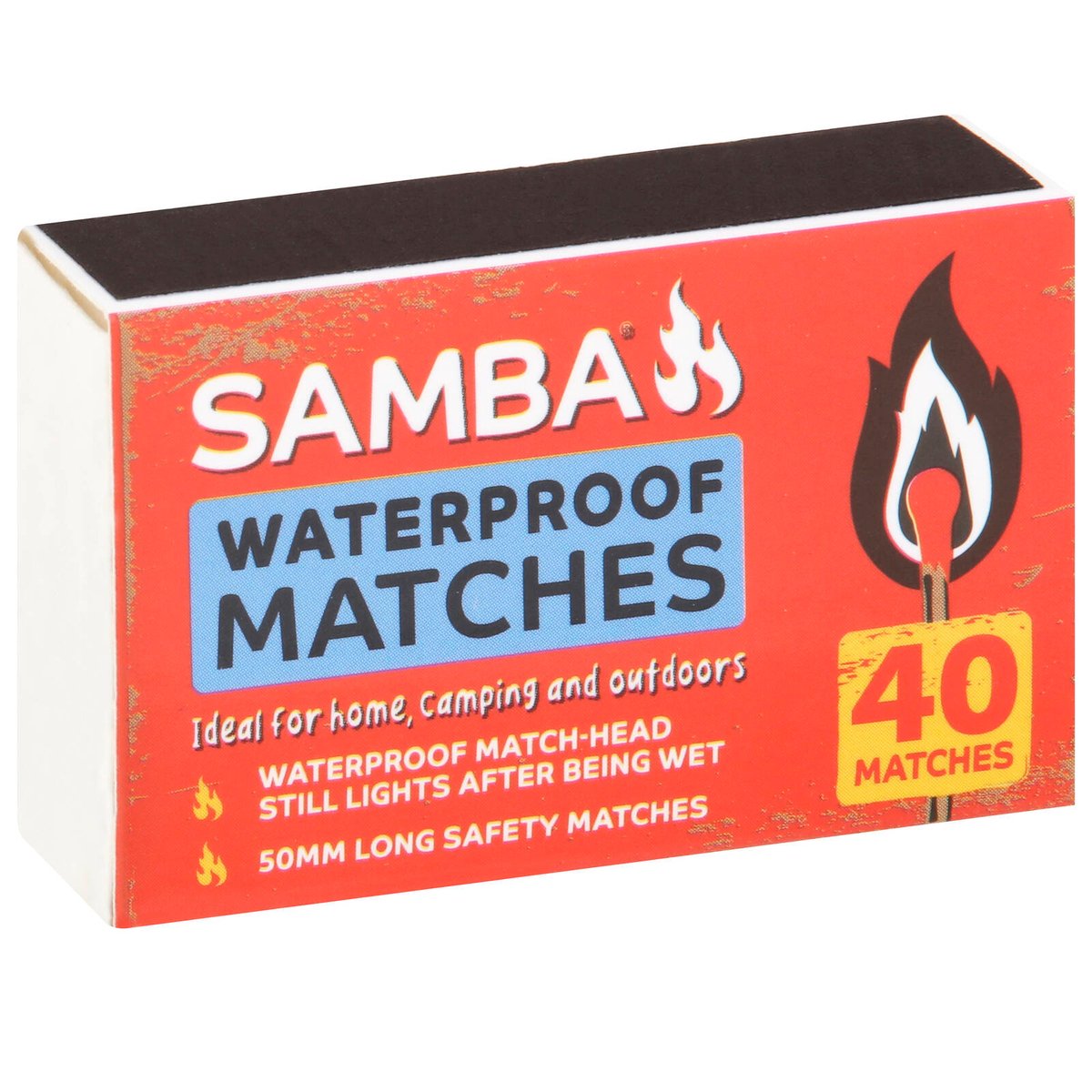 Samba Waterproof Matches 10 Pack - 50mm Long - Reliable Ignition Outdoors - SuperSaverAU - view 4