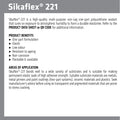 Sika 310ml Black Sikaflex-221 Multi-Purpose Adhesive Sealant, Polyurethane