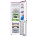 Linarie Annecy 242L Retro Bottom Mount Fridge - Pink, Silver Trim Details, Manual Defrost - LKCO250PINK
