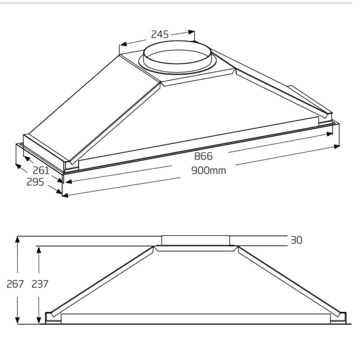 Schweigen 90cm Under Canopy Rangehood - Stainless Steel - Iso ST Drive External Motor - 900m³/h - EV-9UCQSTPAK